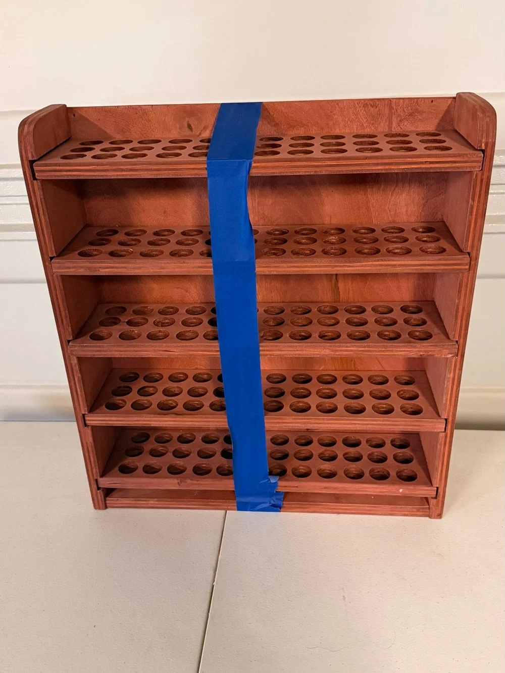 Wooden Essential Oil Bottle Storage Rack - Brown